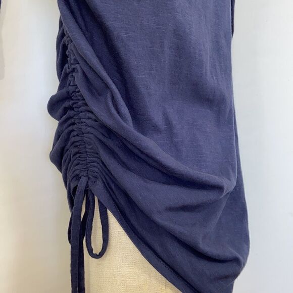 Anthropologie Sundry Dress Ruched Body Con Navy Blue Dress XS NWT~ - Picture 5 of 8